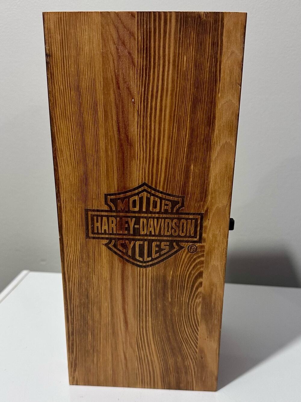 Harley-Davidson Branded Wood Display Case with Whisky Decanter